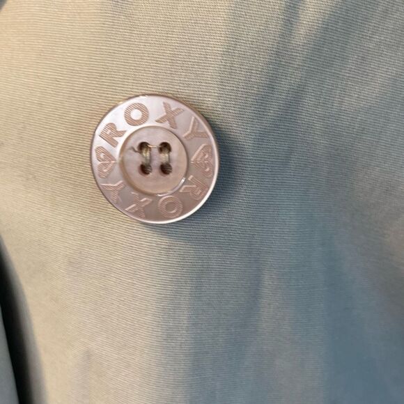 Roxy Double Breasted Utility Jacket Tan Khaki Mid-Weight Lined Button Up M - Picture 5 of 7